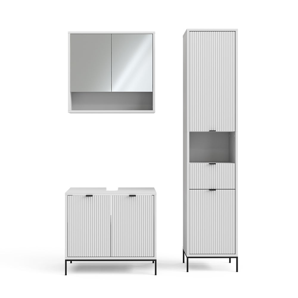 Vicco Zestaw mebli łazienkowych Eliza, Biały, 3 części, z wysoką jednostką