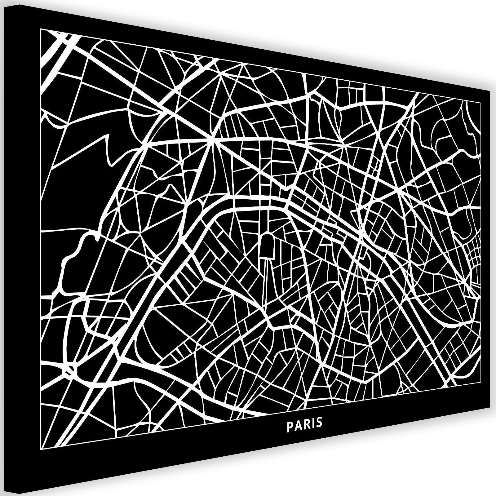 Obraz na płótnie, Plan Paryża ulice 60x40