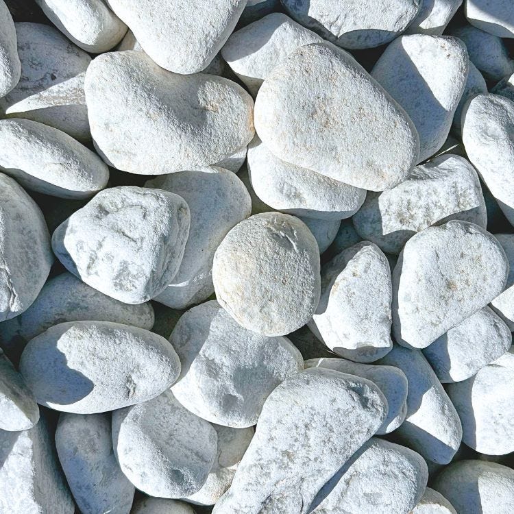 PACK 300kg Galet de Marbre Blanc de Carrare Ø 60/100 mm (12 Sacs x