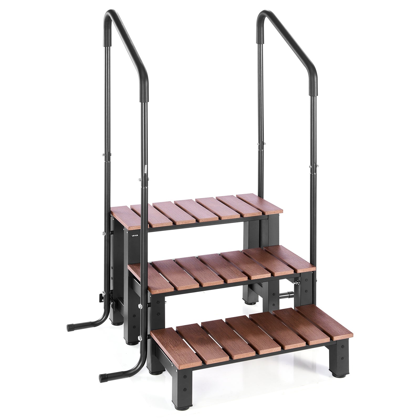 Stopnie do wanny spa VEVOR 3 stopnie 249 kg antypoślizgowe z poręczą do jacuzzi i basenów naziemnych stabilne