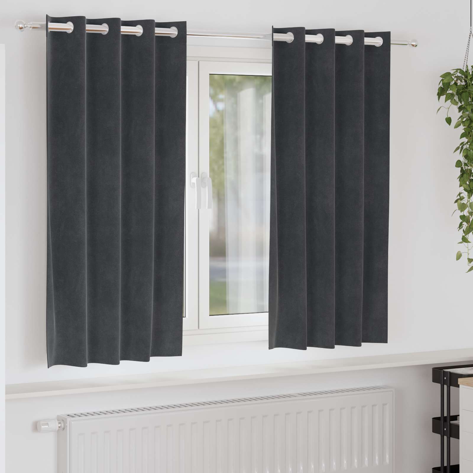 Zasłony zaciemniające 2 pcs Jasnoszary 140 x 175 cm Aksamit vidaXL