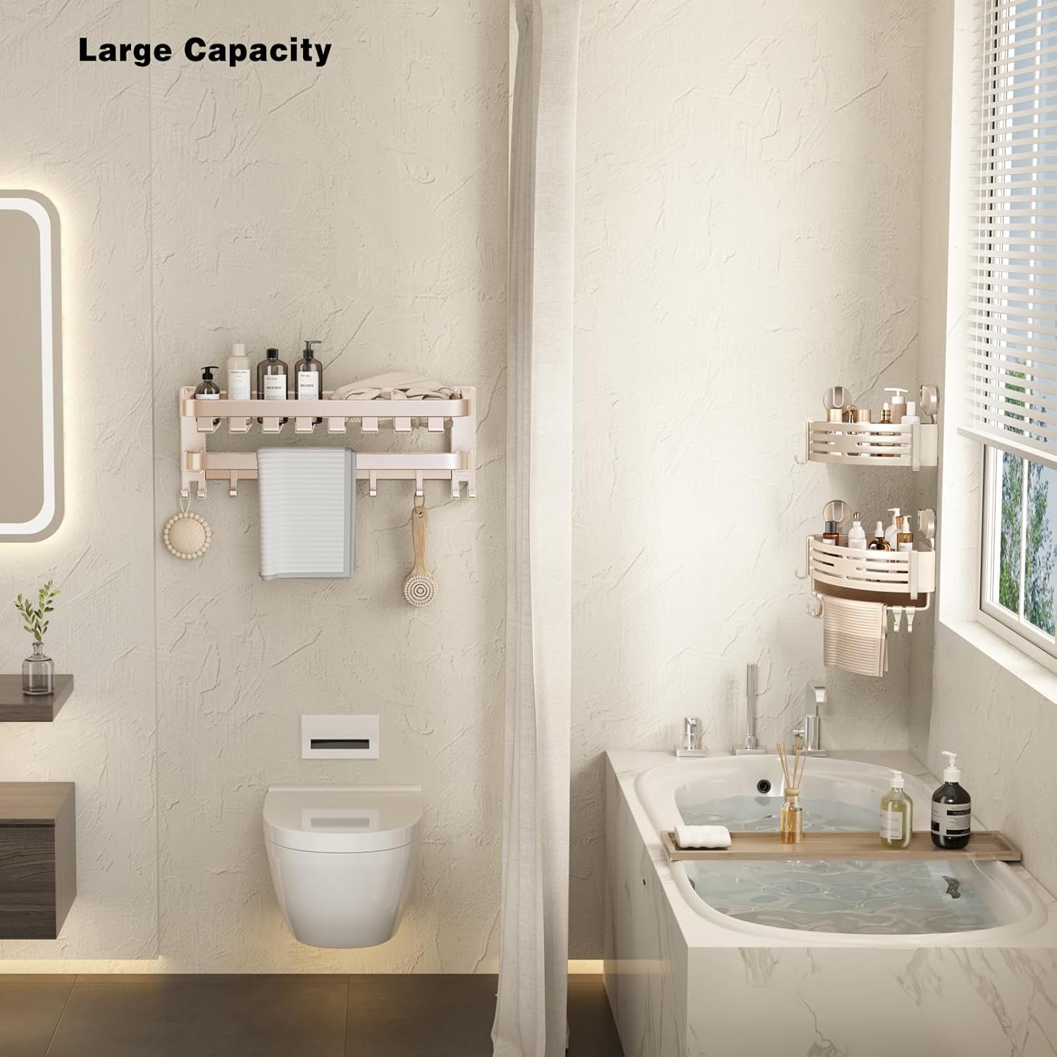 Etagère Douche sans Perçage Réutilisable Etagère Ventouse Simple d