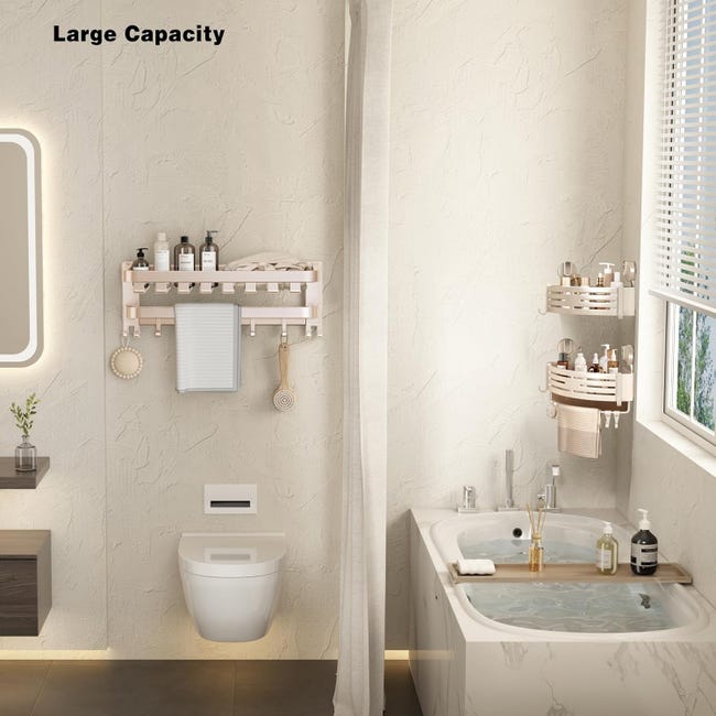 Etagère Douche sans Perçage Réutilisable Etagère Ventouse Simple d Etagère Douche sans Perçage Réutilisable Etagère Ventouse Simple d