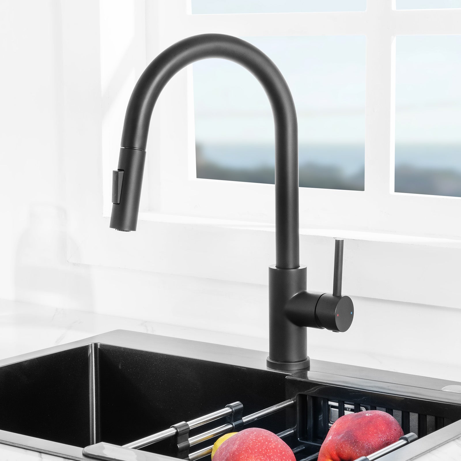 Robinet De Cuisine Mitigeur Chromé Avec Douchette Extractible - Rotation 360° - Garantie 5 Ans