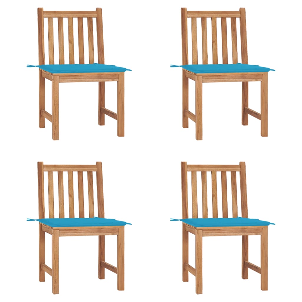 Maison Exclusive Chaises de jardin lot de 4 avec coussins Bois de teck ...