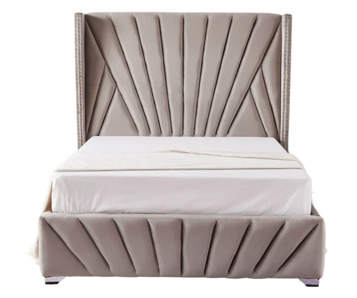 Lit double 140x200 cm en velours Rose, lit de style coquillage avec pieds en fer doré (sans matelas Lit double 140x200 cm en velours Rose, lit de style coquillage avec pieds en fer doré (sans matelas