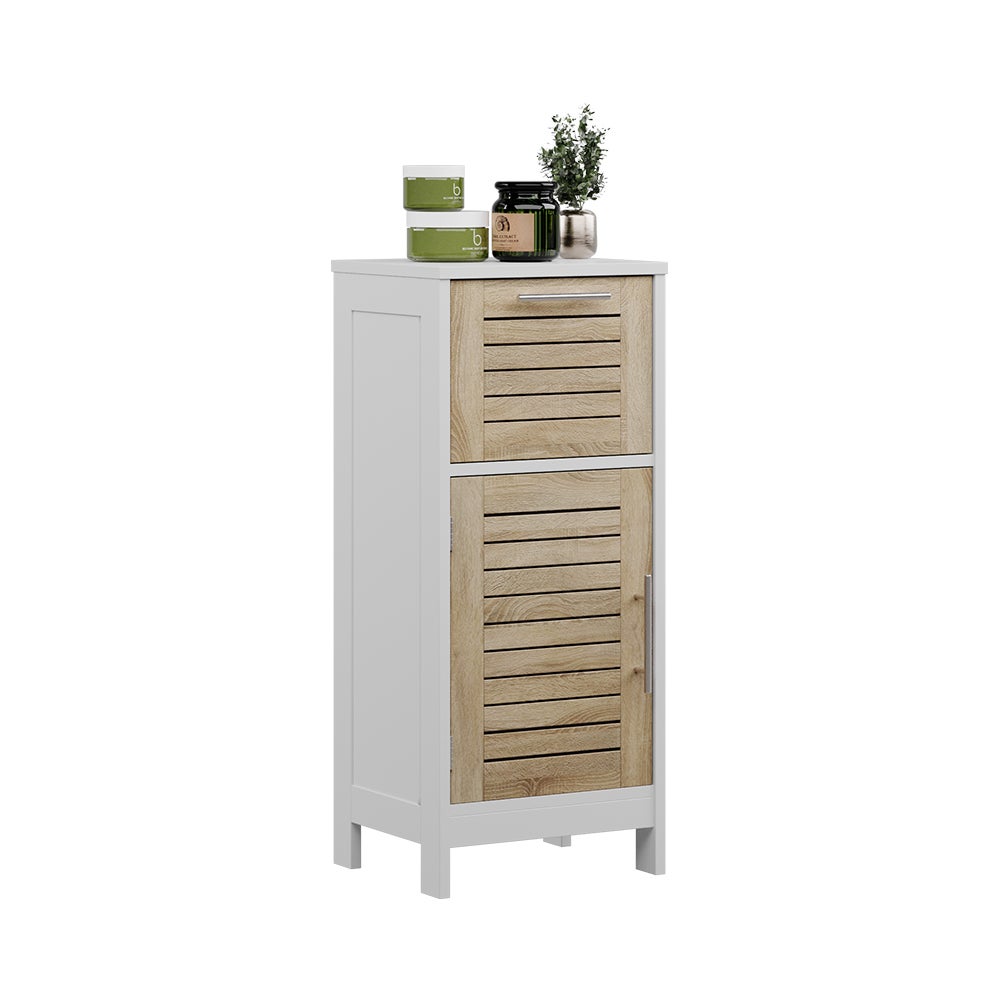 Vicco Szafka Midi Looma, Biały/dąb, 35 x 80 cm z 1 szufladą - 5