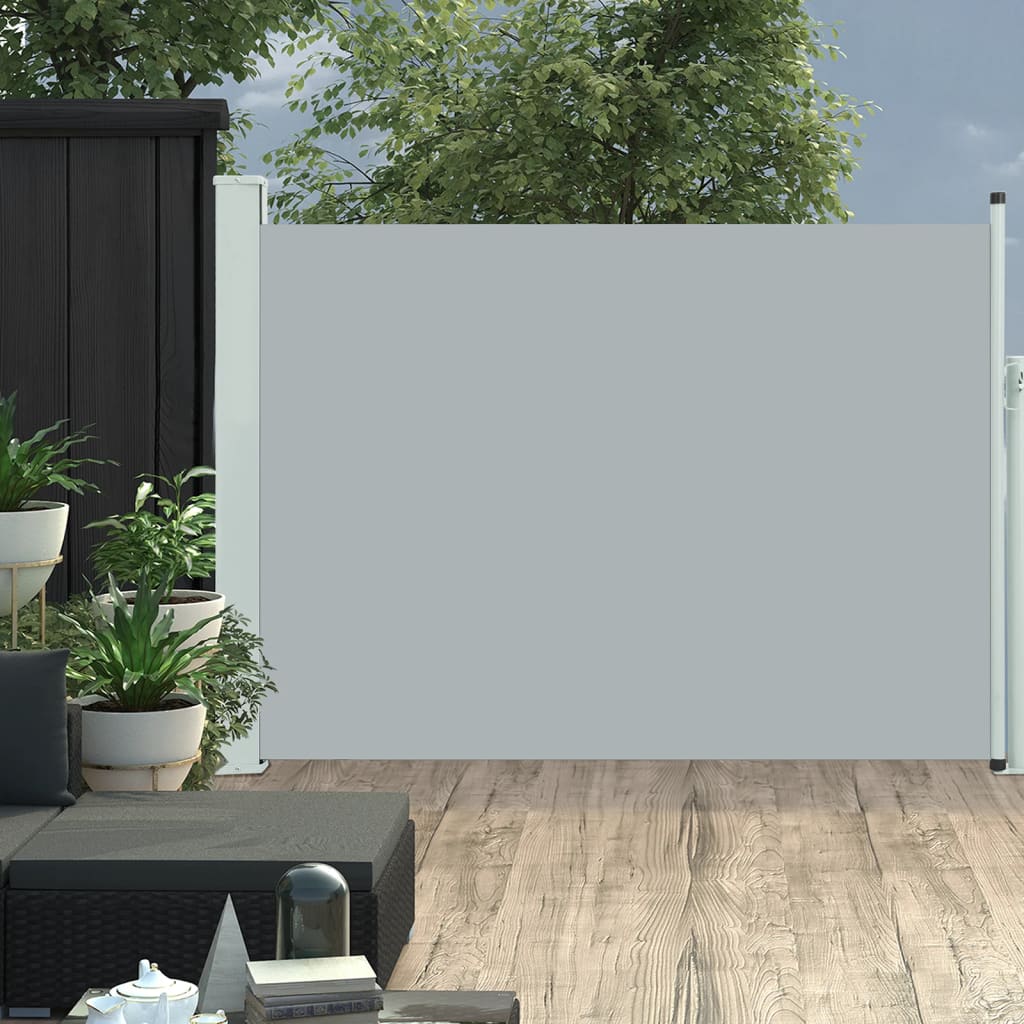 Toldo lateral | toldo exterior | toldo parasol retráctil de jardín gris 100x500 cm cfw682766