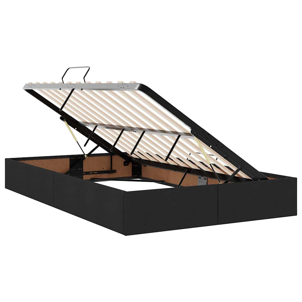 Lit avec rangement et matelas en velours noir, pour la chambre, 120 × 200 cm - 6