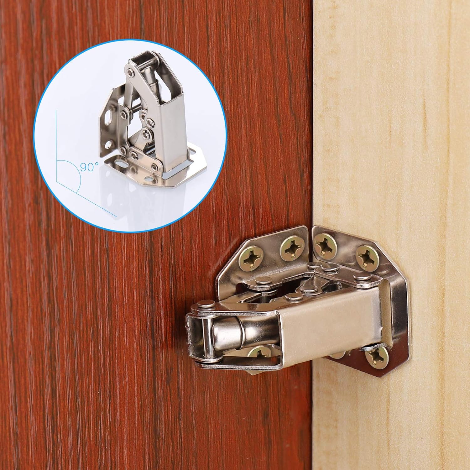 10 zawiasów do drzwi szafek kuchennych 90 stopni ze śrubami do ukrytych zawiasów do drzwi szafek kuchennych - 4