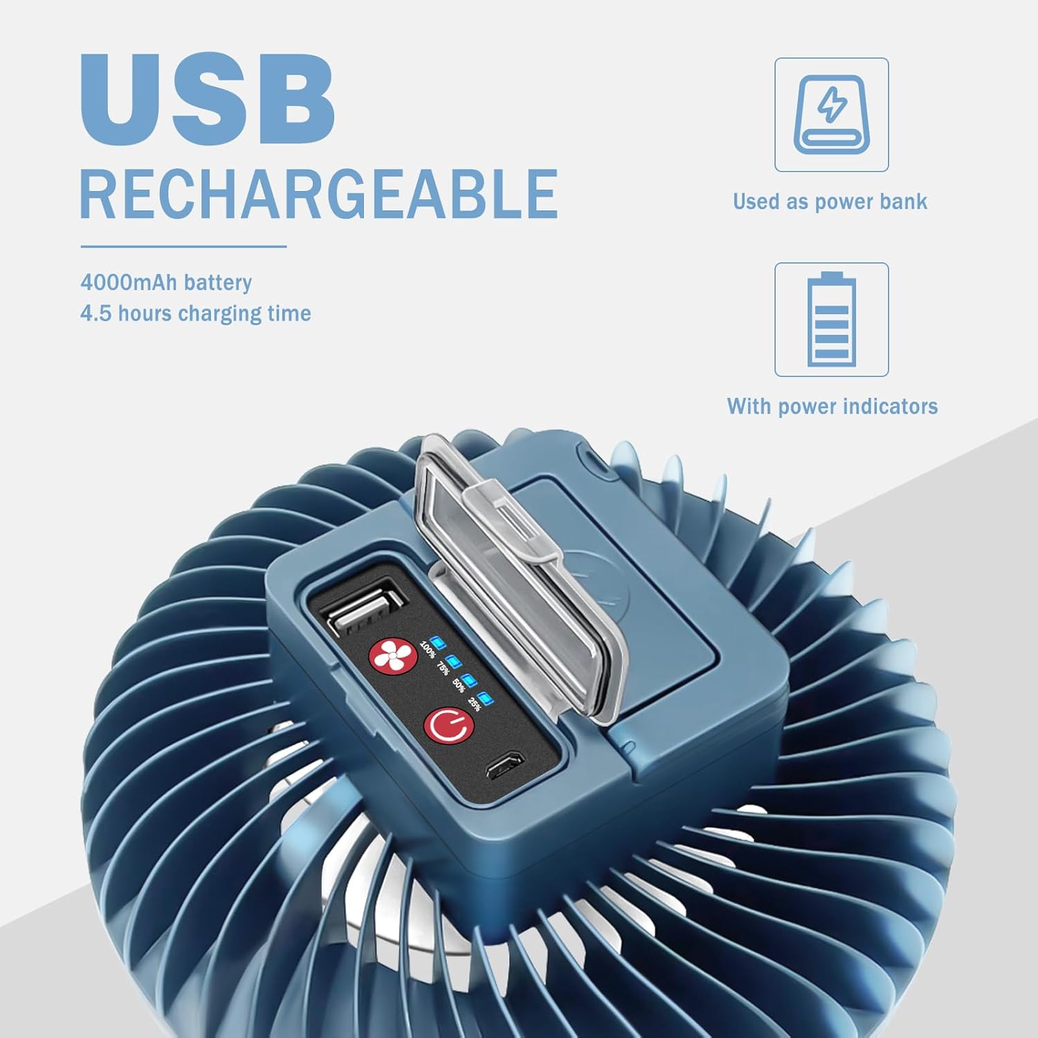 Luce Da Campeggio A LED, Ventilatore Da Campeggio Ricaricabile USB Portatile Con Gancio Magnetico Appeso 89439139