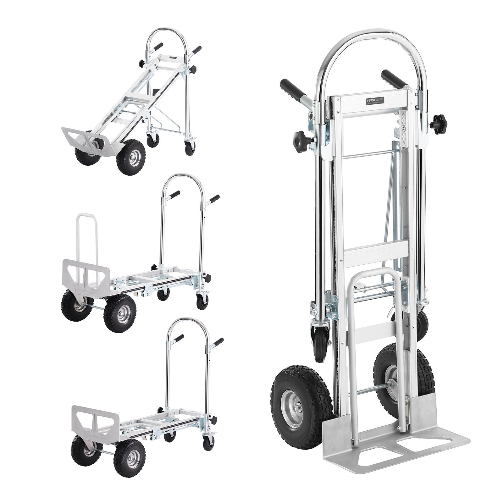 Carrello Pieghevole PP E Alluminio - Capacit&agrave; 60kg, Leggero, Con Ruote Sterzanti