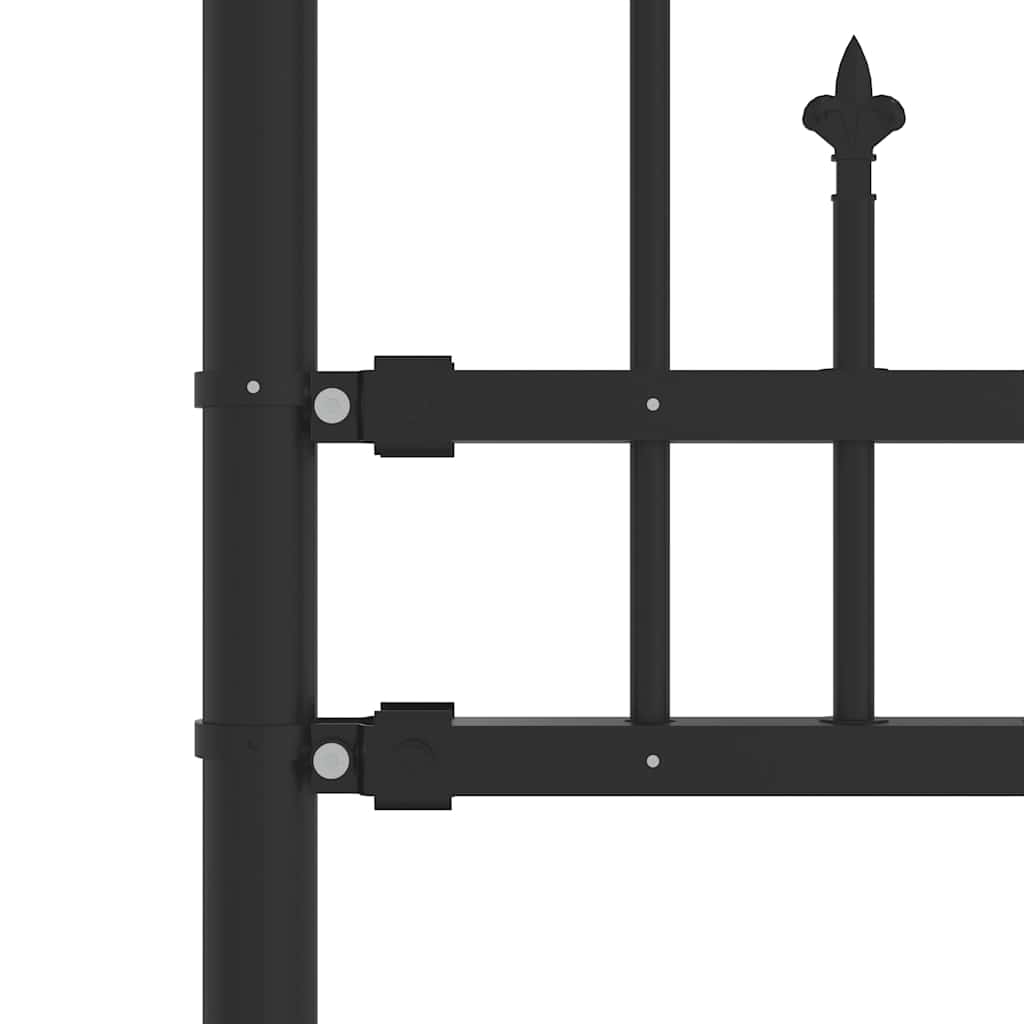 vidaXL Clôture de jardin KAMPEN avec pointe en forme de lance, noire, 240 x 75 cm, acier - 4