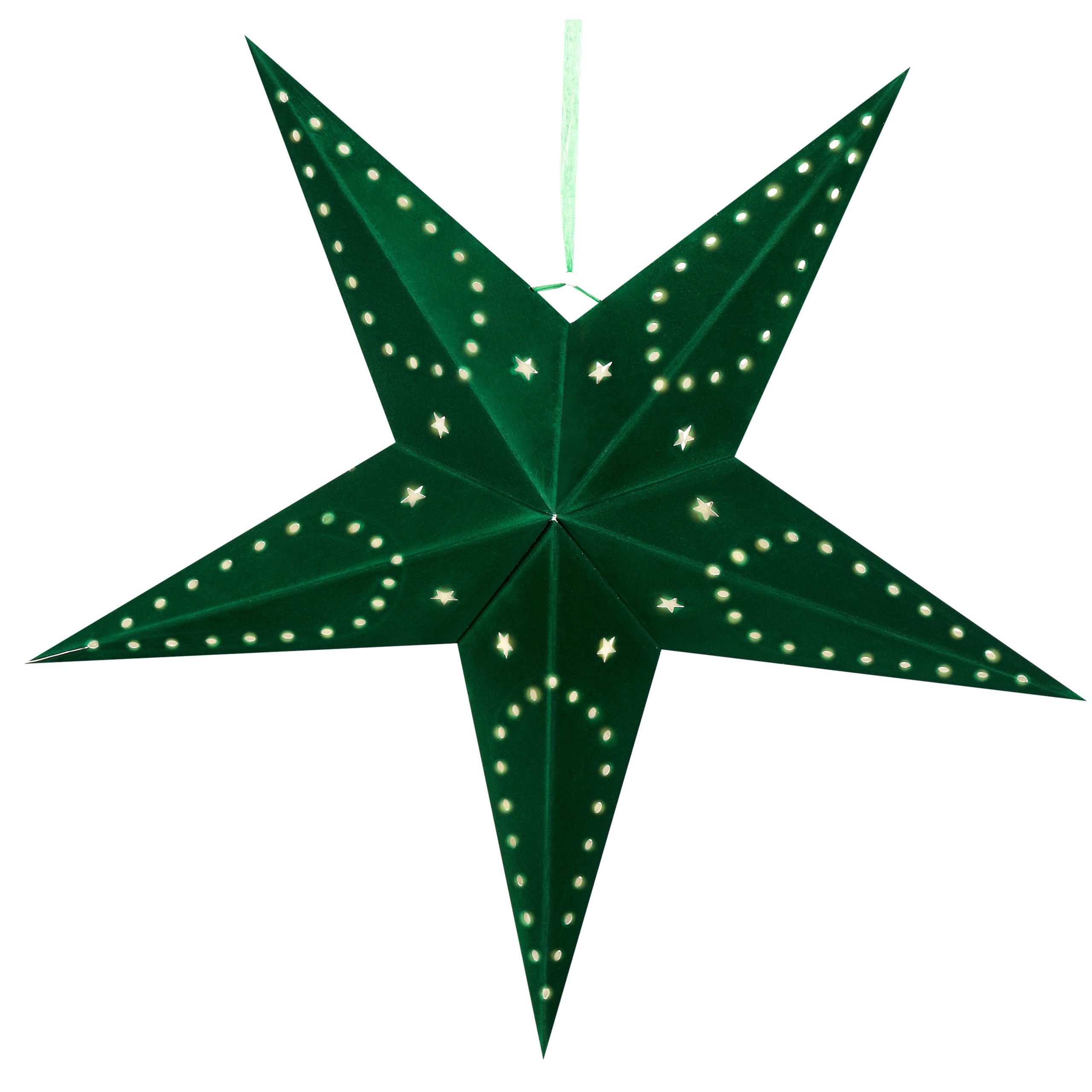 Set di 2 decorazioni da appendere stella MOTTI Carta 60 cm Verde smeraldo - 6