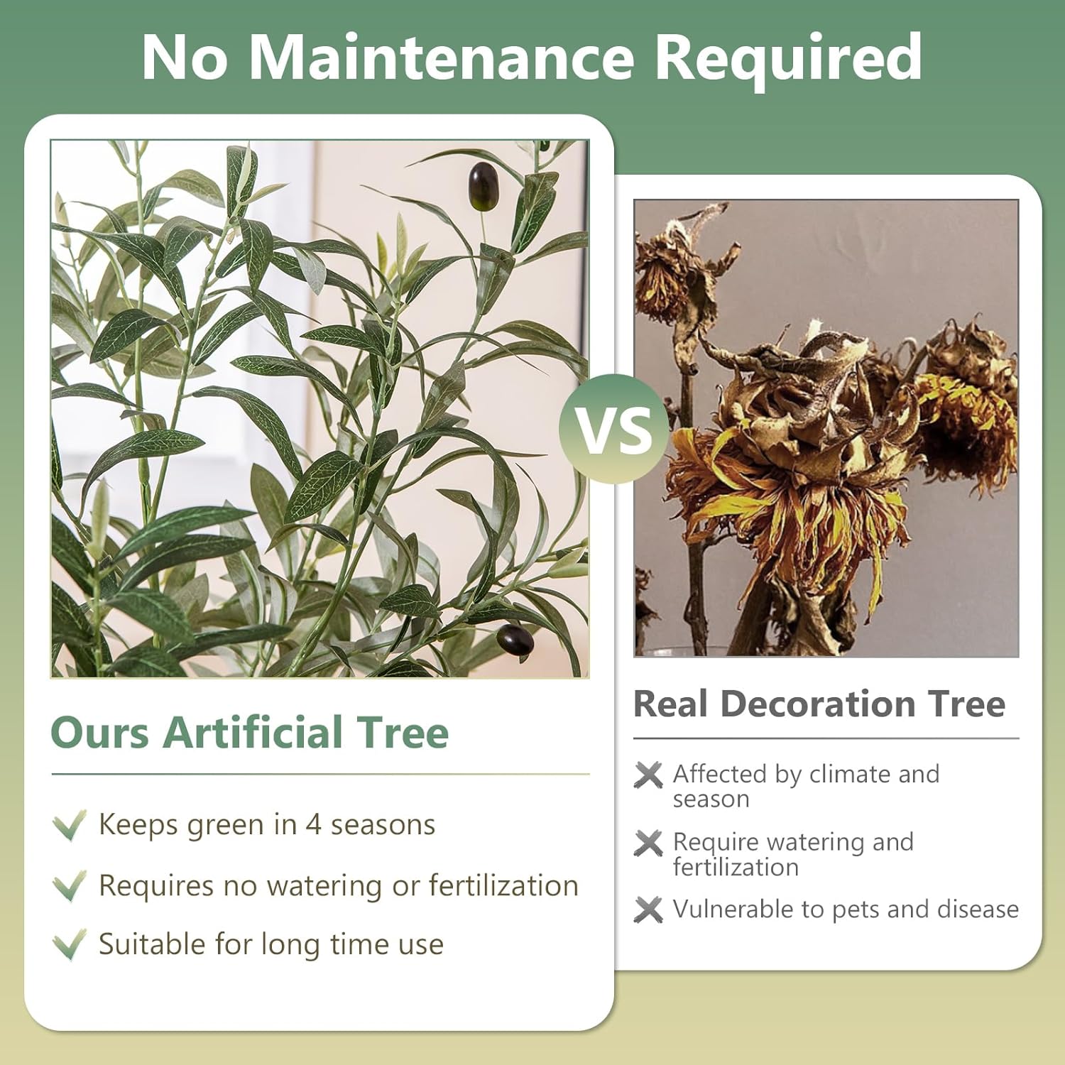 Lot de 1/2 arbres d'olivier artificiels, fausse plante de 130 cm avec feuilles et fruits réalistes, tronc résistant en polyéthylène et base stable - 6