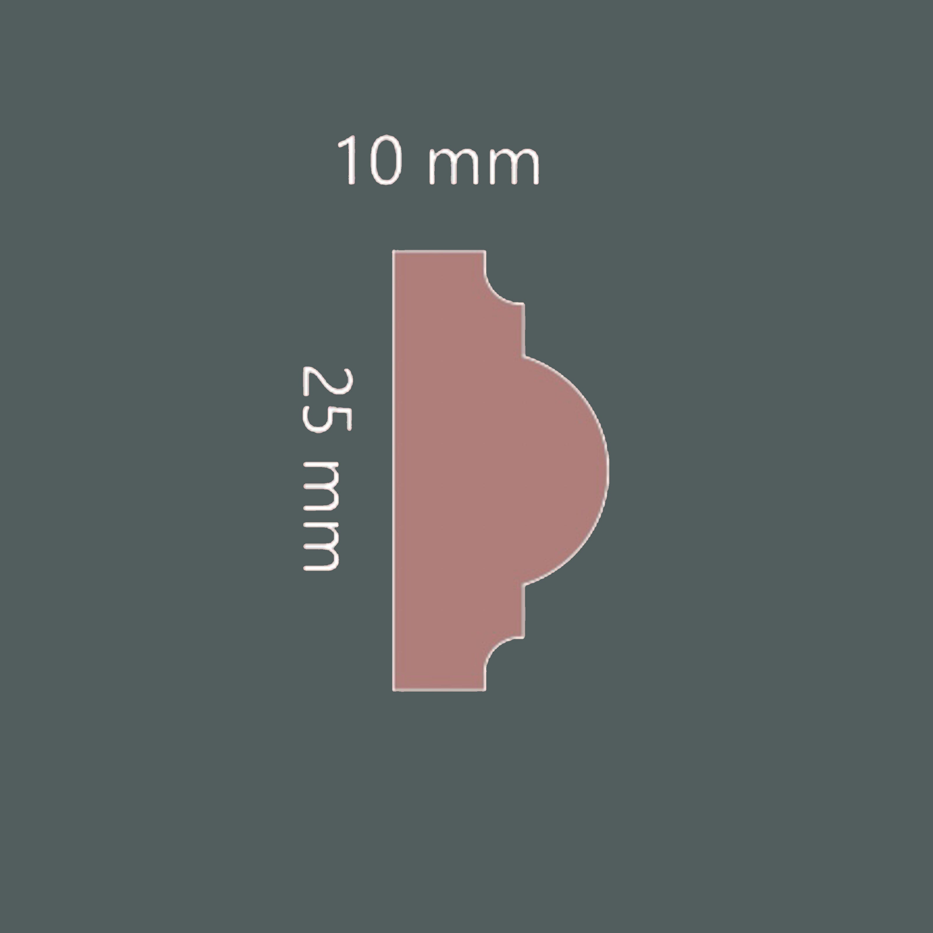 Cornice Bugna per Boiserie rivestimento a parete in polimeri 30x10cm Bianca già assemblata - 2