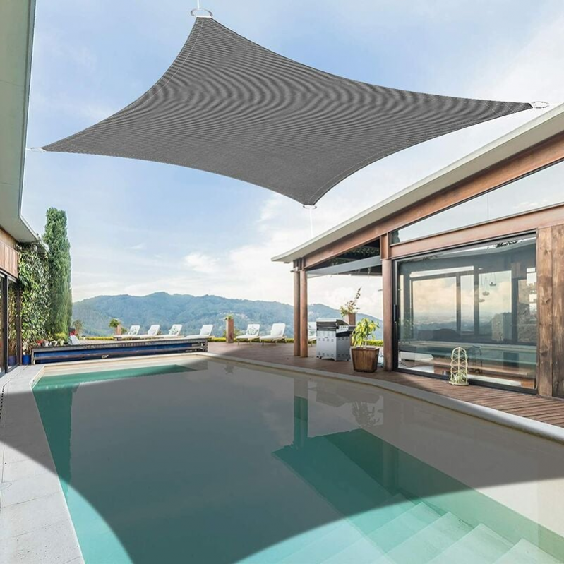 Voile d'ombrage 3 x 5 m : Voile d'ombrage d'extérieur résistante aux UV et imperméable pour jardin et terrasse - 2