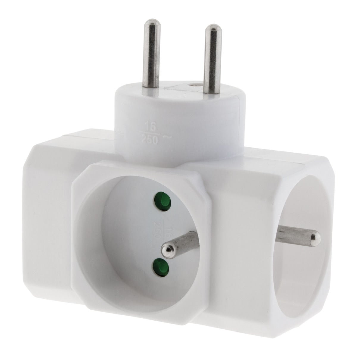 Multiprise triplite 16A 3680W 230V - Blanc - Zenitech - 3