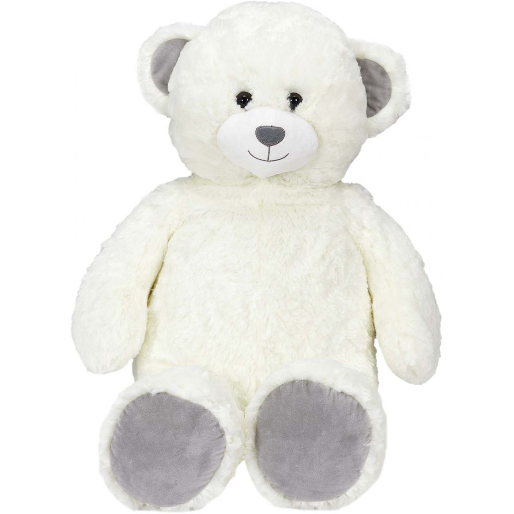 Ours en peluche Blanc attache-sucette 20 cm - Doudou &Co - BCD JEUX