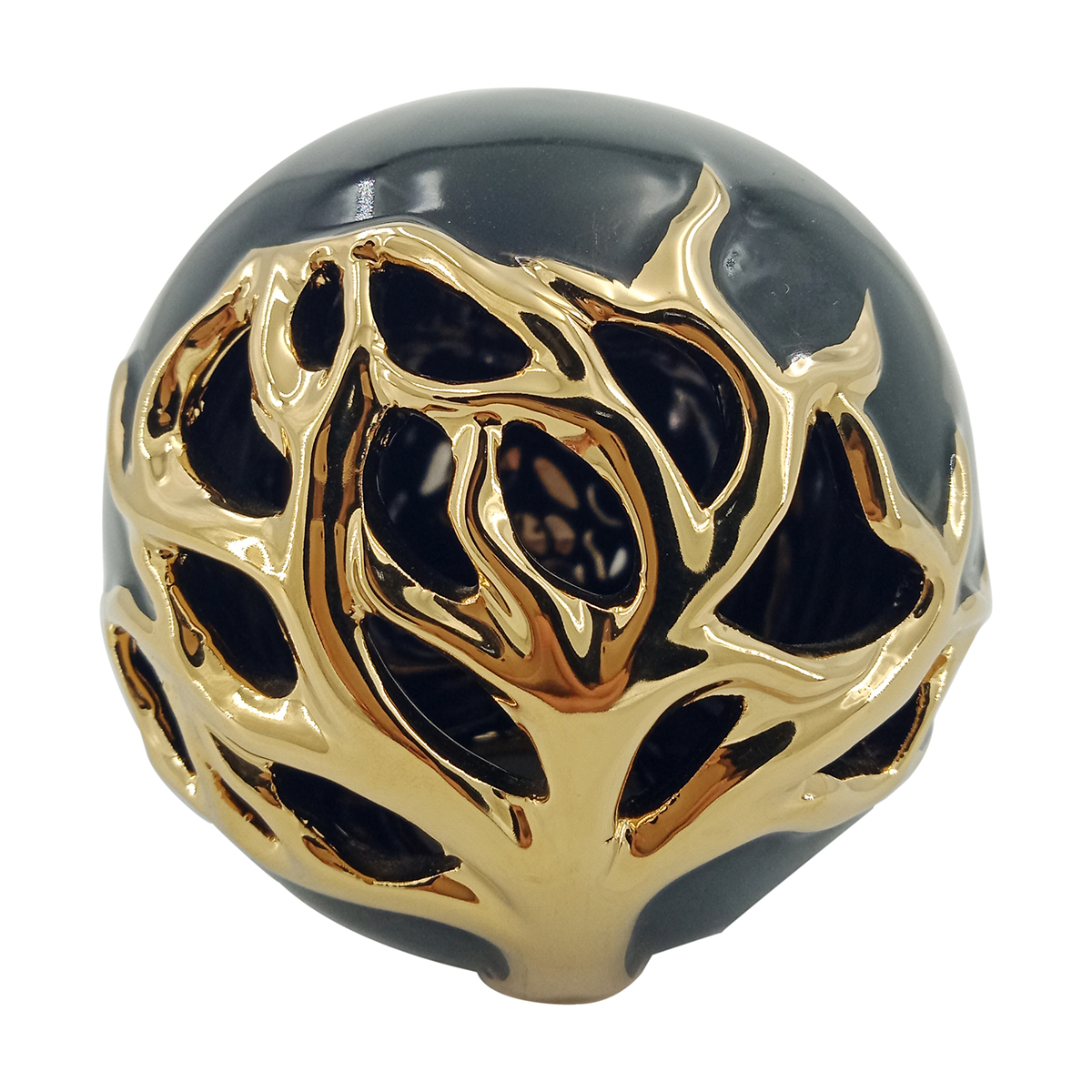 Origen home decor bola decorativa árbol vida jarrones y portavelas | figura de sobremesa dorado - 9x9x9cm