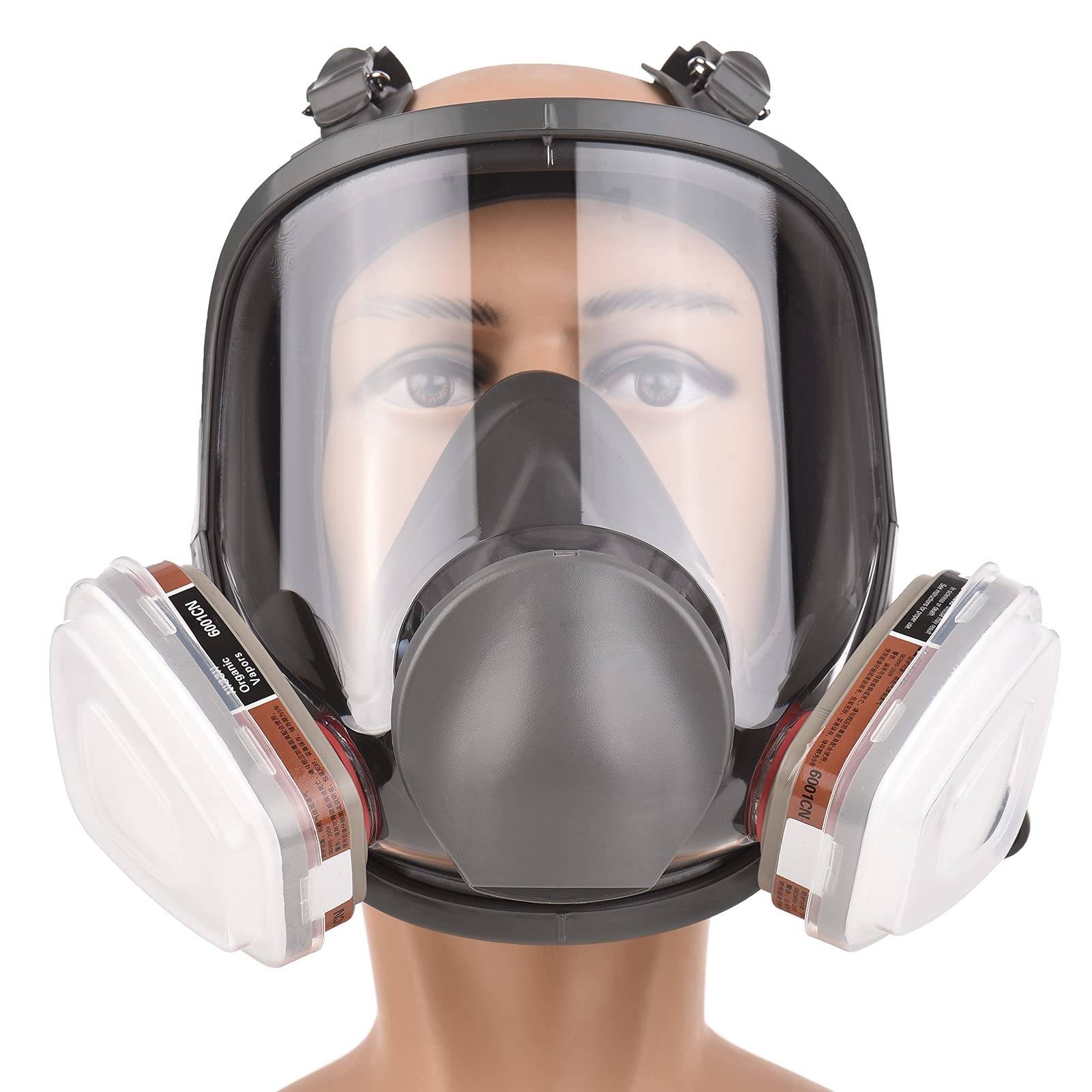 Masque respiratoire intégral réutilisable 16 en 1 avec revêtement à gaz organique- pour peinture, polissage, soudage et autres travaux de protection - 2