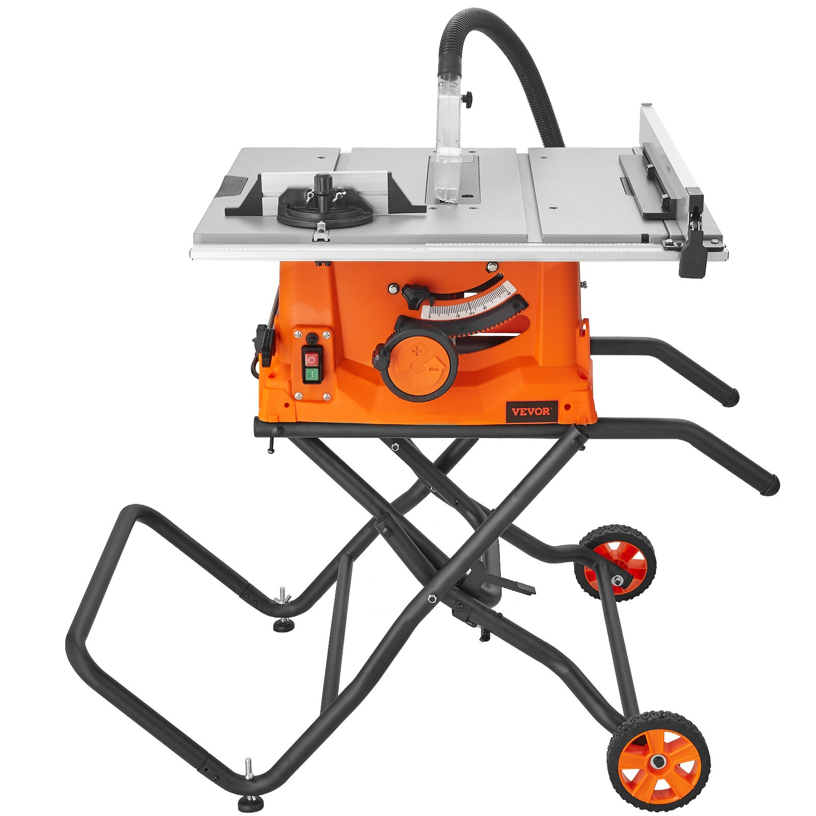 Pilarka stołowa 1800W, piła stołowa Ø254mm 4800rpm, 85mm przy przekroju 90° 55mm przy cięciu ukośnym 45°, przykładnica kątowa -60˚/60˚, idealna VEVOR