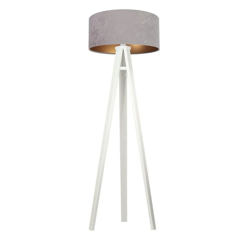 Lampa stojąca HOME 50 szara/złota/biała