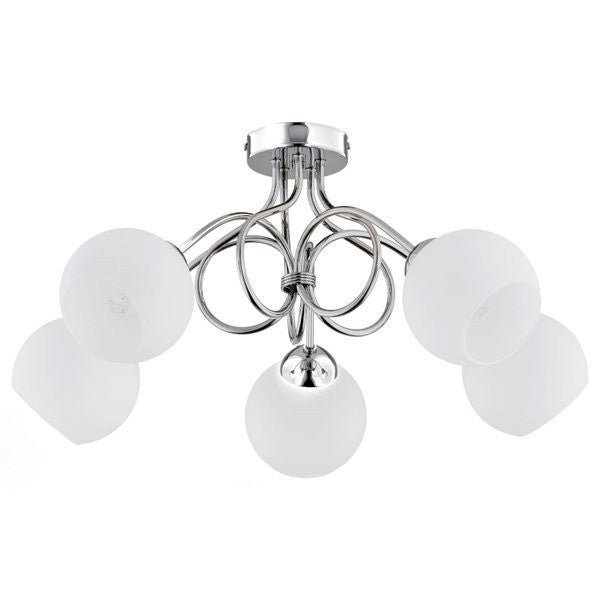 Lampa sufitowa wisząca Mila chromowana 5xE27x15W nowoczesna wym: 26 x 53 x 53 cm metal Alfa