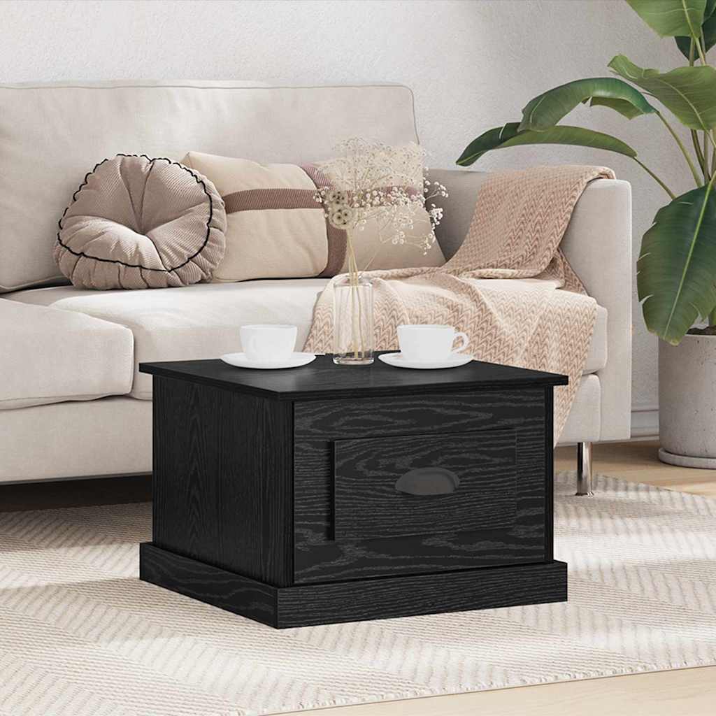 Stolik kawowy with Drawer Czarny dąb 50 x 50 x 35 cm