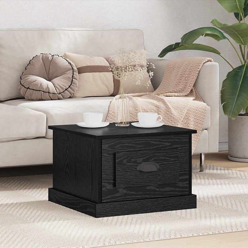 Stolik kawowy with Drawer Czarny dąb 50 x 50 x 35 cm