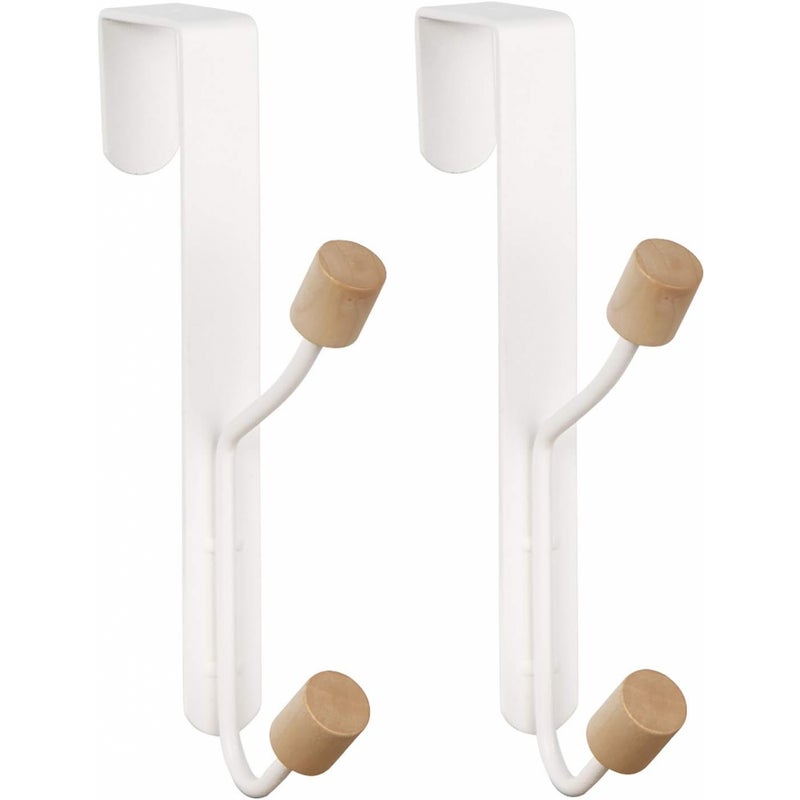 Zestaw haczyków na drzwi podwójne haczyki na płaszcze solidne drewniane i metalowe haczyki wieszak organizacyjny do wieszania płaszczy kurtek i ubrań