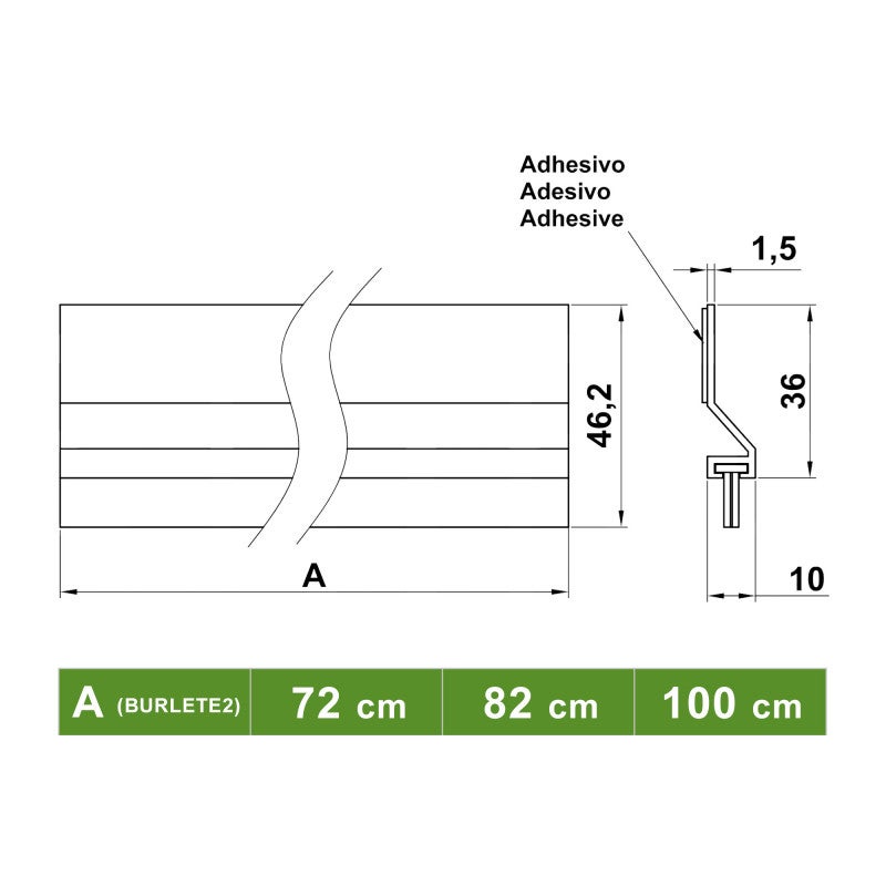AMIG BURLETE PUERTA 1000 PELO ALUMINIO 2 NEGRO - 9