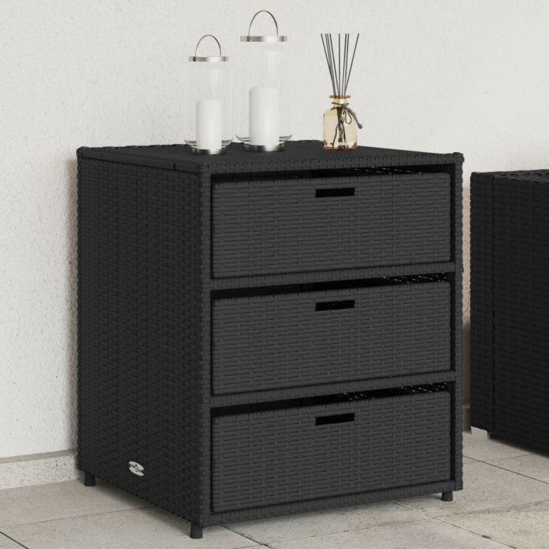 Szafka ogrodowa, czarna, 55x59x69 cm, polirattan vidaXL