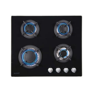 PLAQUE DE CUISSON GAZ 3 FOYERS DOUBLE COURONNE - VERRE BEIGE - 6200 WATTS - BELDEKO