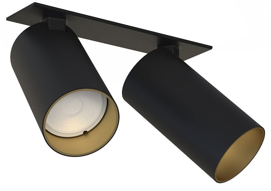 Oprawa sufitowa wpuszczana podtynkowa Mono czarno-złota 2xGU10x10W okrągła ruchoma IP20 wym: 11 x 31 x 5,5 cm metal Nowodvorski Lighting