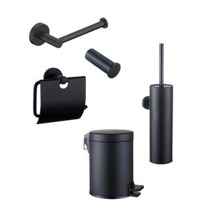 Balneo Distributeur Papier-toilette Encastrable Avec Porte 74x20,8x14,7cm, Acier Inoxydable, Finition Noir, WALL-BOX