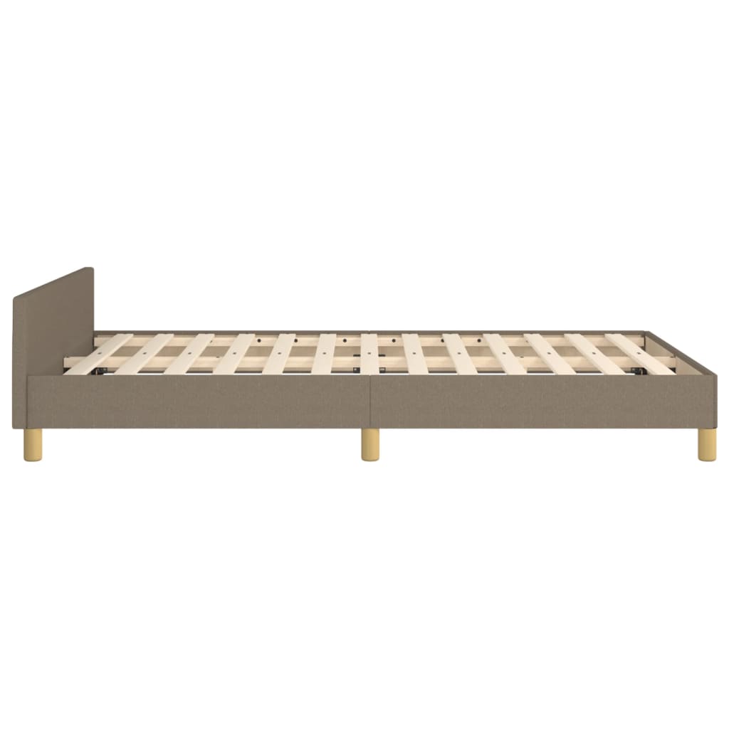 Cadre de lit sans matelas en tissu taupe pour la chambre, 120 × 200 cm - 7