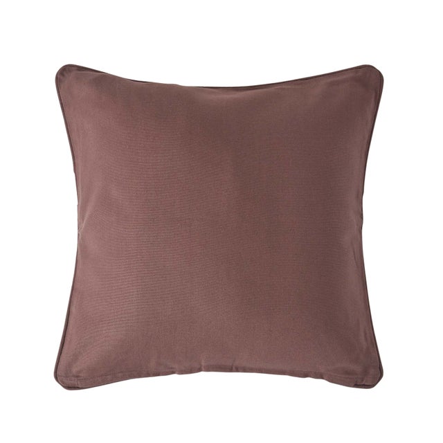 Homescapes Housse de coussin Uni Chocolat, 60 x 60 cm