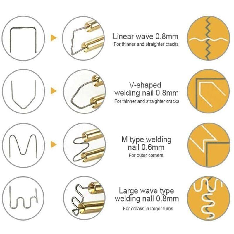 Soudure Plastique, Agrafeuse a Chaud pour Reparer Plastique avec 400 Agrafes, Agrafeuse Plastique pour Reparation Pare Chocs et Carrosserie, Pistolet - 4