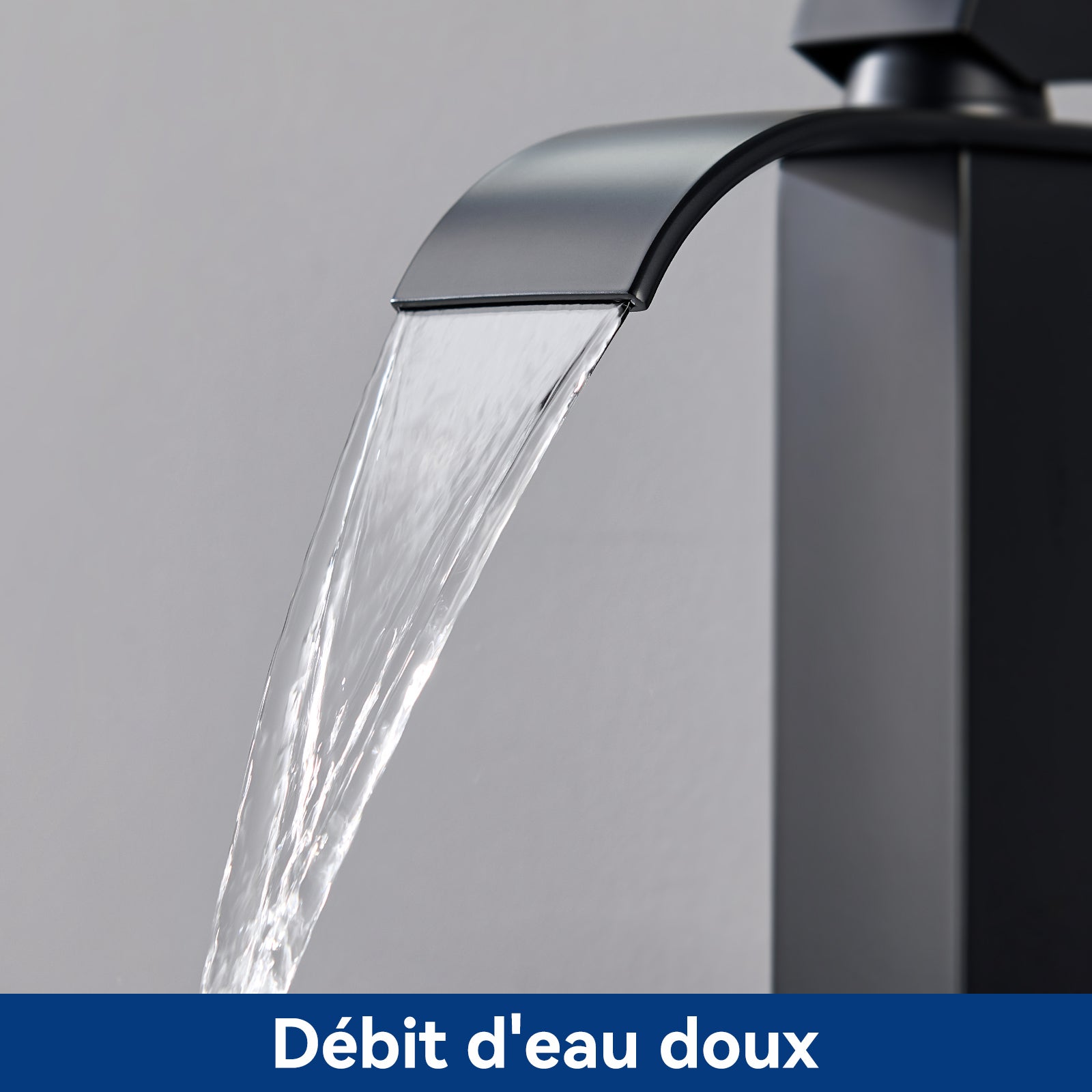 Robinet salle bain noir levier unique eau chaude/froide mitigeur lavabo robinet lavabo avec 2 tuyaux mitigeur salle de bain - 3