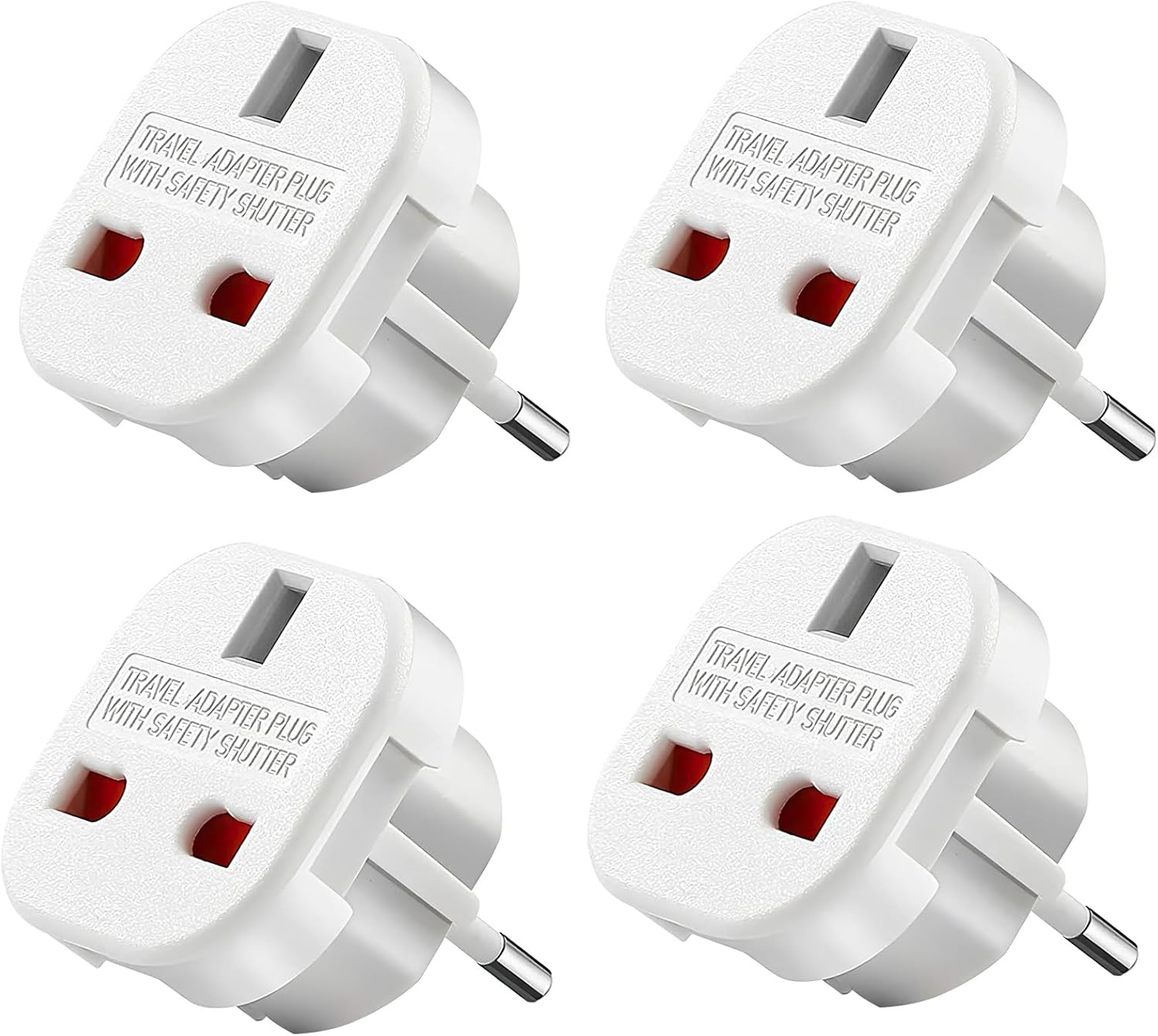 Britanski Adapter Adapter podróżny z Wielkiej Brytanii do UE, zestaw 4 adapterów ...