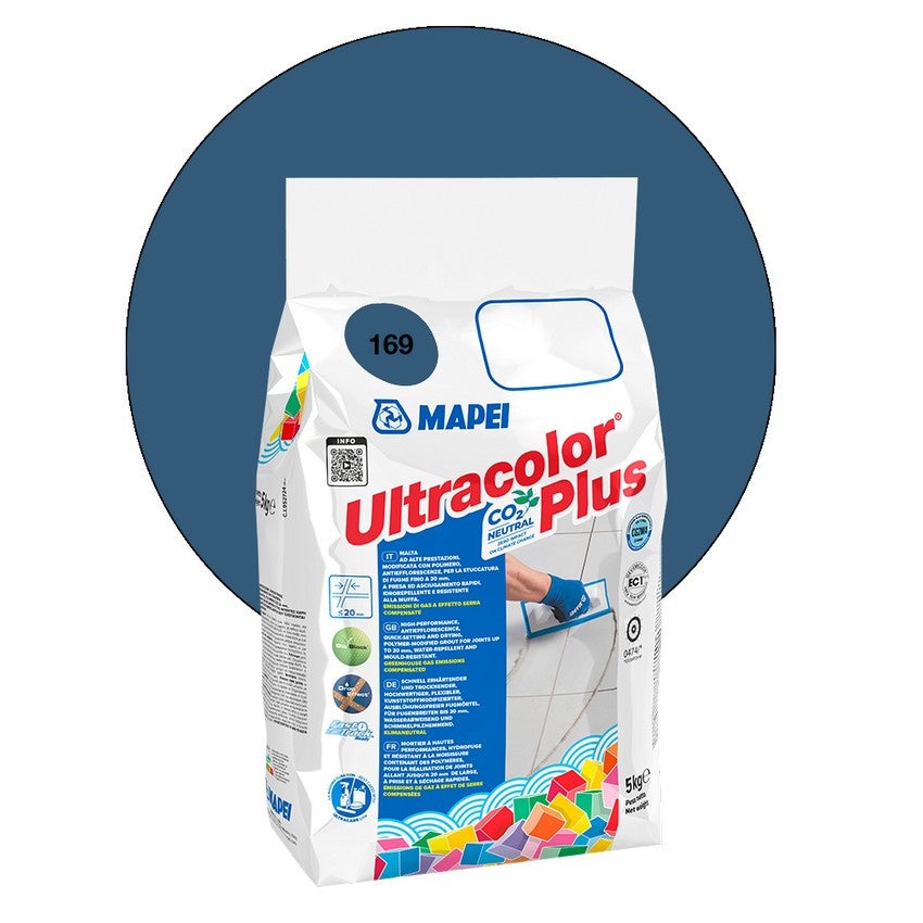 Joint de carrelage ULTRACOLOR PLUS MAPEI - 5 Kg - 169 Bleu acier ...