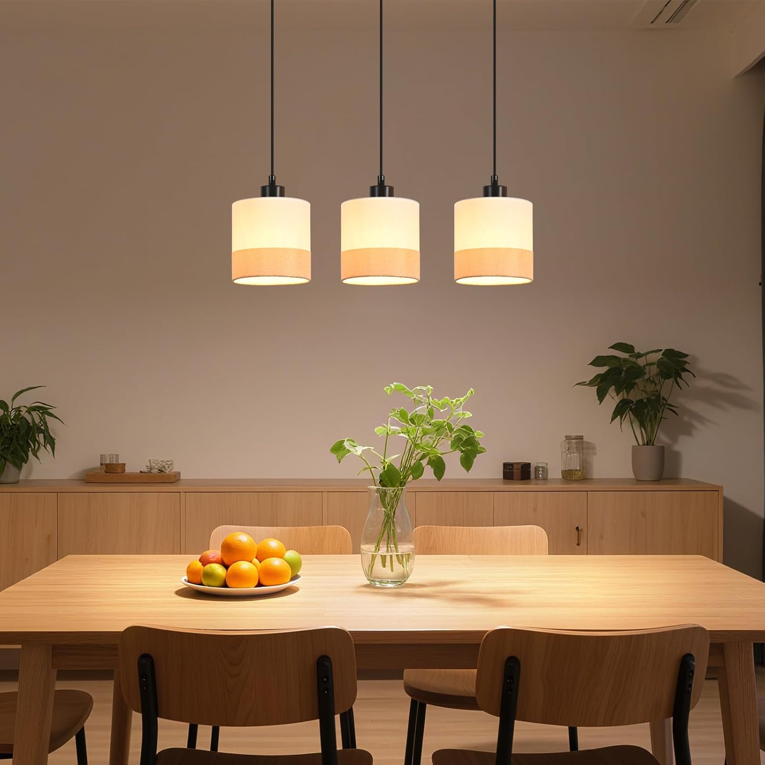 ZMH Lampa wisząca nowoczesna E27 biała 3 płomienna do salonu bez żarówki - 6