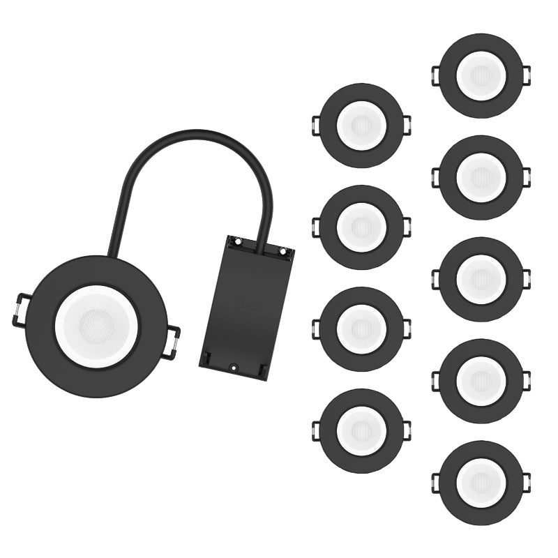IP65 BLACK CCT 6W Foco Empotrable Regulable - 3000K/4000K/6500K  Pack De 10 Silamp 93051495
