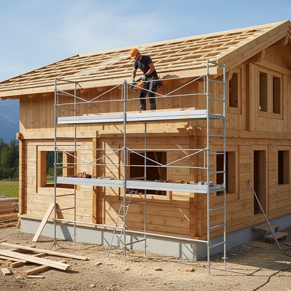 Echafaudage de maçon 42m² - Structure + Planchers + Plinthes + Garde-corps - DCM42-SPP - 4