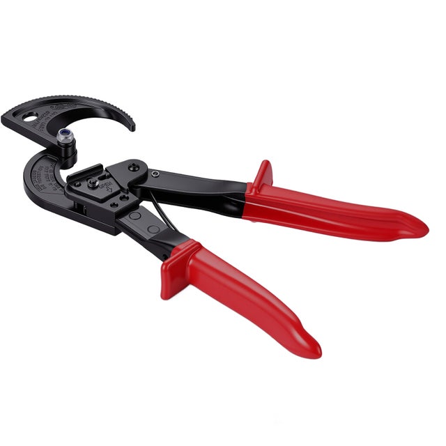 Coupe-cable a cliquet SucceBuy,outil de coupe avec lames en acier a ressort et poignees en PVC,aux fils en cuivre et aluminium jusqua 240 mm² 474 MCM