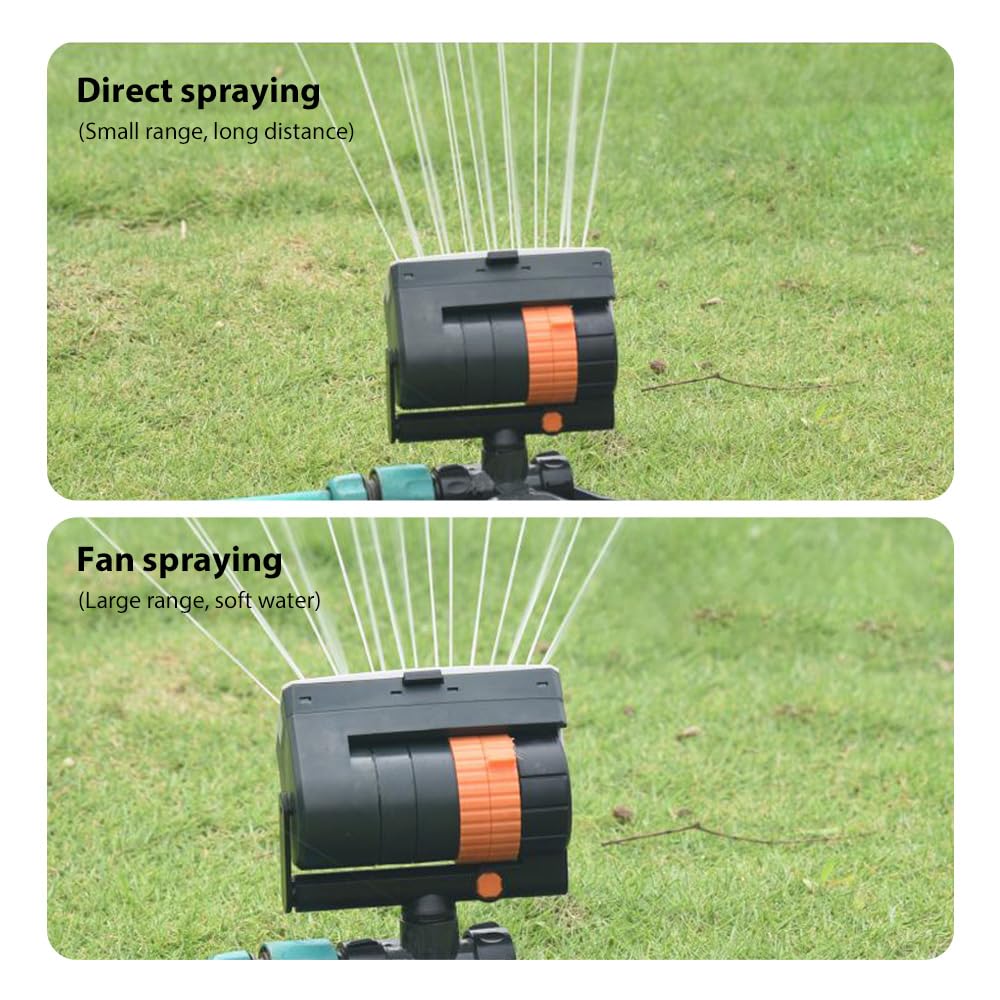Arroseur rotatif haute pression, arroseur oscillant automatique 16 trous, 4 types de jets, idéal pour l'arrosage de la maison et du jardin. - 6