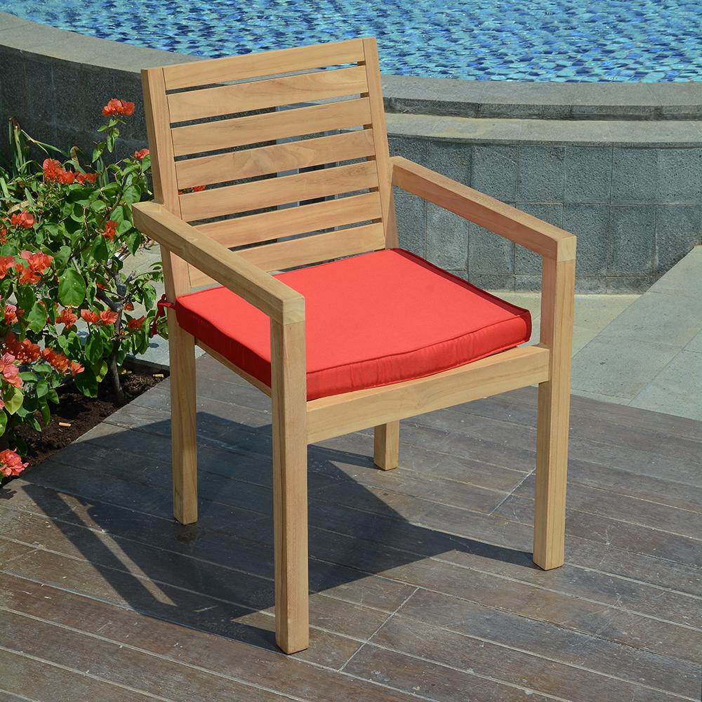 Fauteuils de jardin empilables en teck Tivoli (lot de 2) - 6