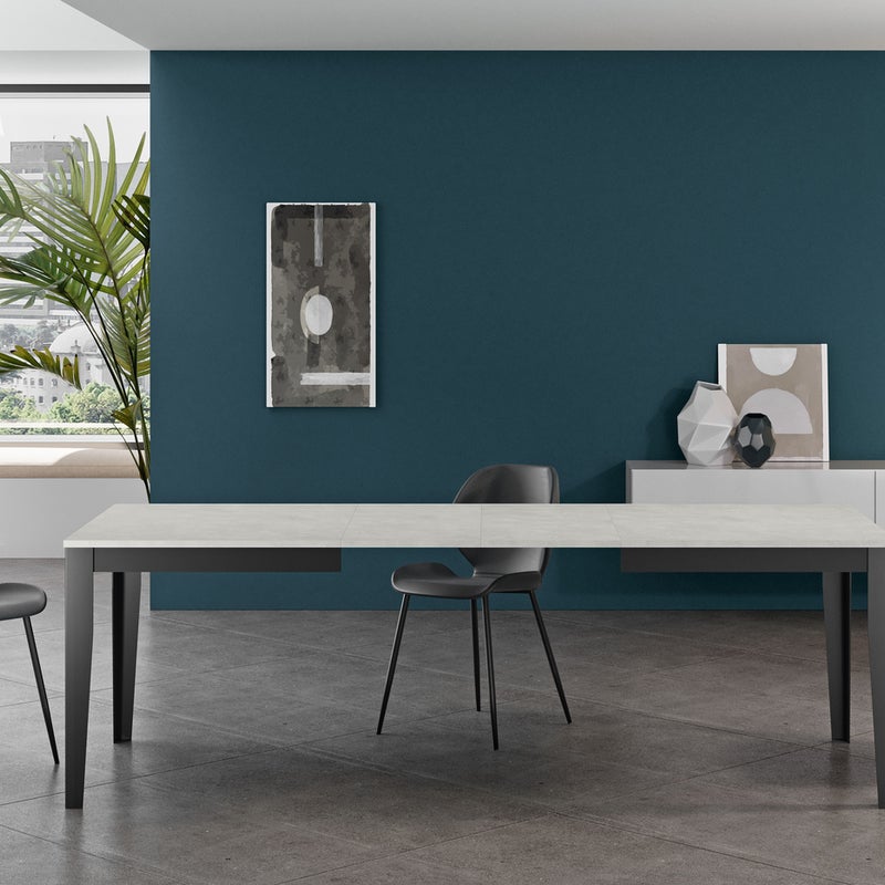 Duży - Stół rozkładany (130/290 x 80 cm) z białej melaminy