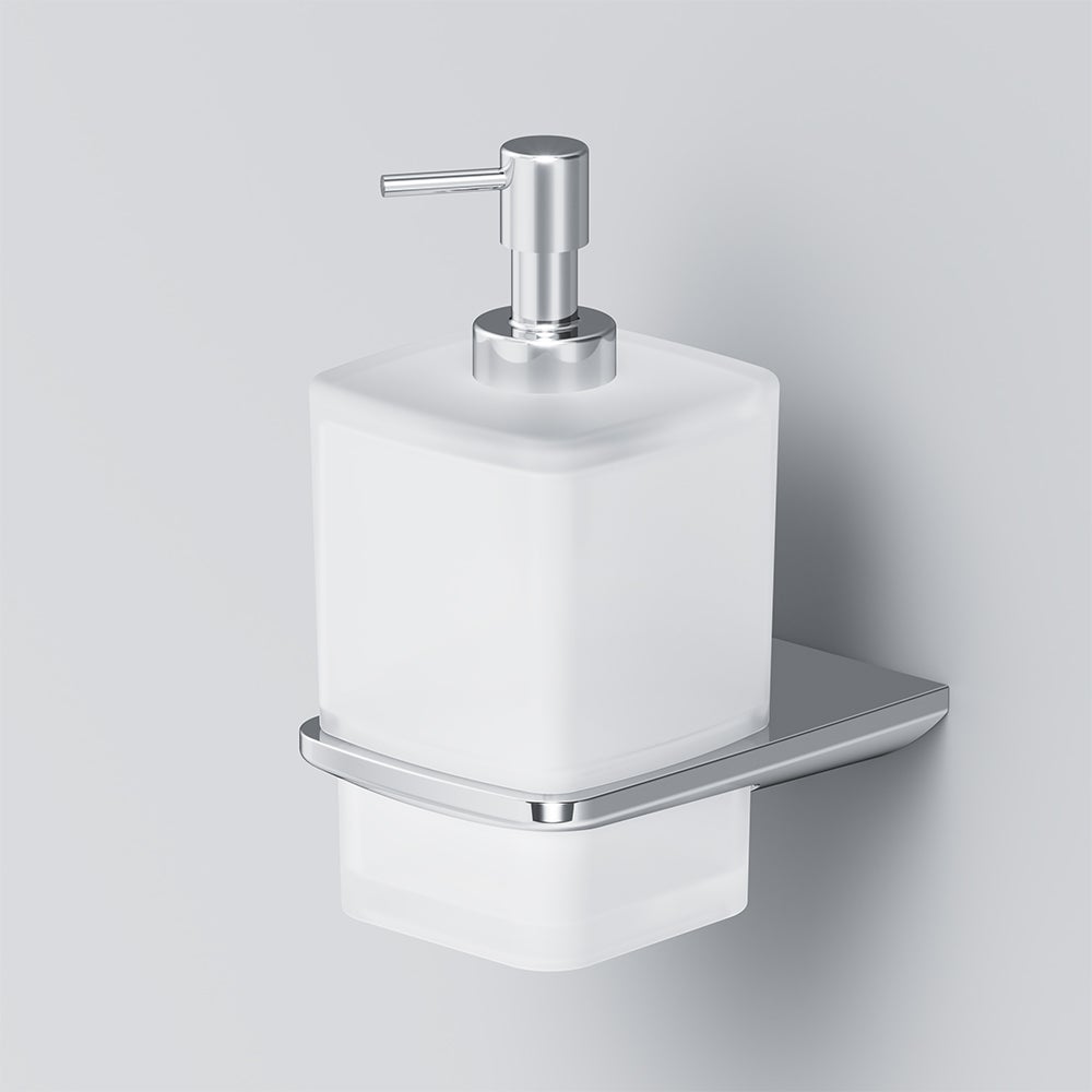 AM.PM Distributeur de savon en verre satiné et inox robuste, Chromé - 4